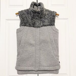 The North Face Fuzzy Fleece Vest Women’s XS Gray Mixed Media Full Zip Outdoor